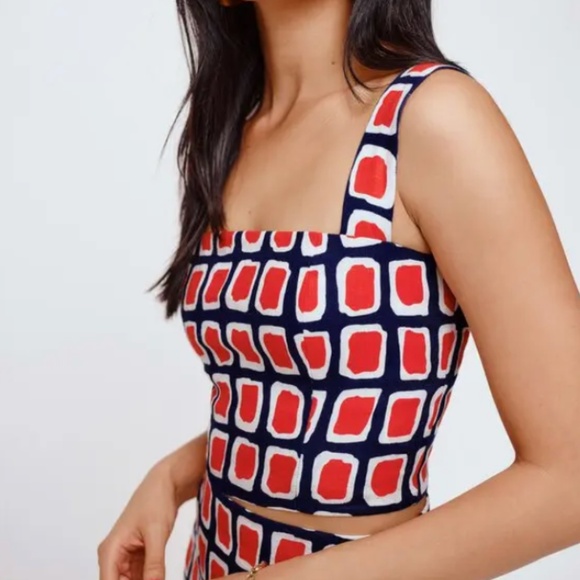 Reformation Vio Linen Top Al Fresco - Picture 1 of 4